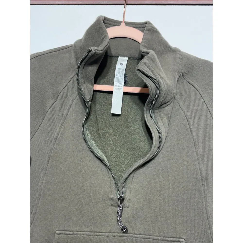 lululemon Scuba Oversized Funnel Neck Half Zip Long Legacy Green XS/S